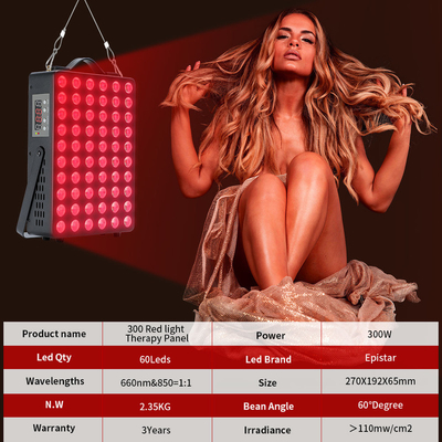 কেনা ডুয়াল চিপ 660nm 850nm রেড লাইট থেরাপি প্যানেল LED ইনফ্রারেড 300W অনলাইন উত্পাদন
