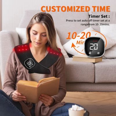 নমনীয় ইনফ্রারেড রেড লাইট থেরাপি ক্যাপ ₹660nm/850nm কাঁধের ব্যথা, কম্পন ম্যাসেজ এবং পেশী পুনরুদ্ধারের জন্য কর্ডলেস র্যাপ